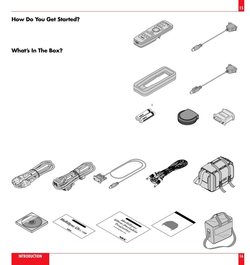 How do you get started, What’s in the box | NEC LT81 User Manual | Page 9 / 55