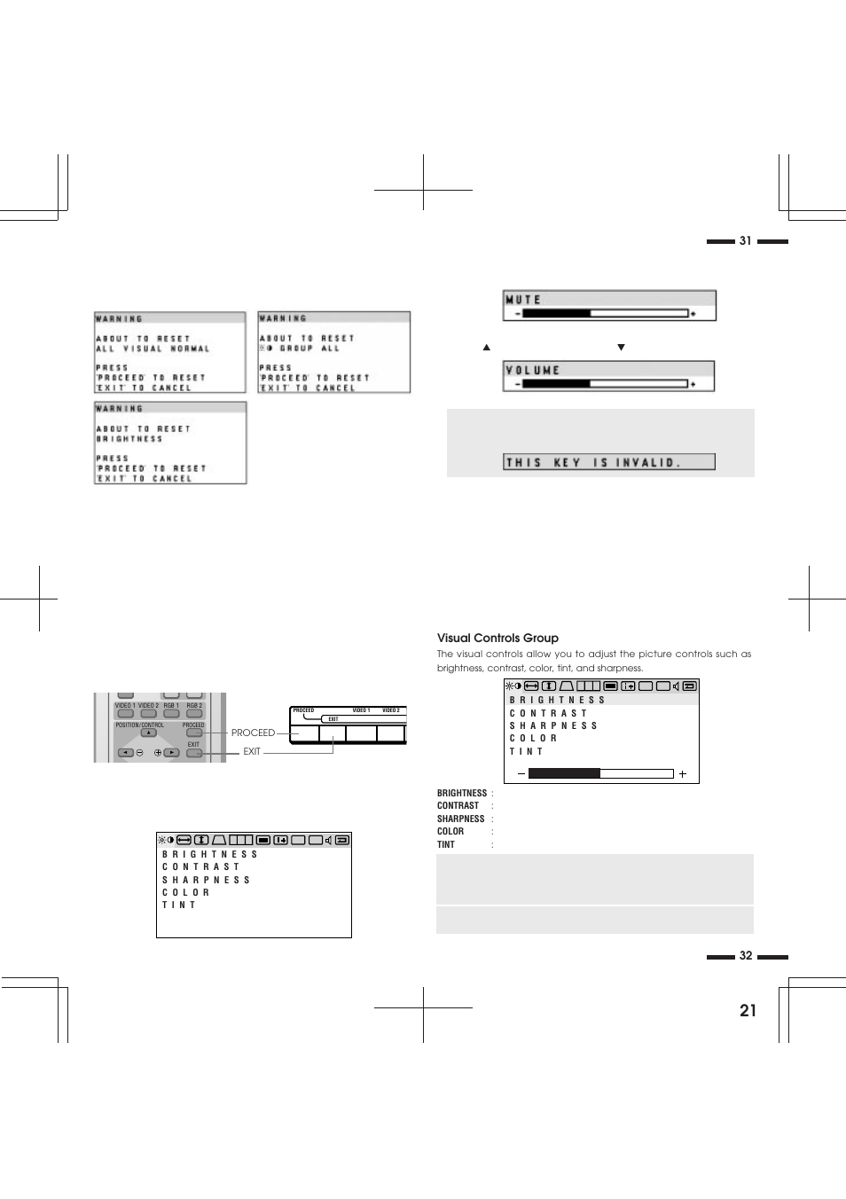 Accessing osm, Visual controls group | NEC XP29 Xtra User Manual | Page 21 / 40