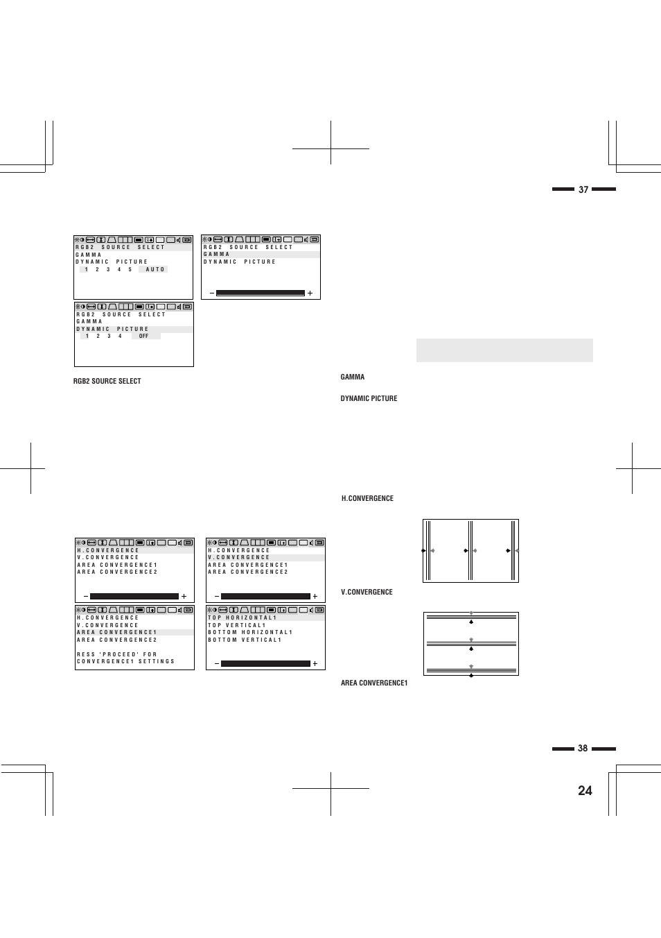 Dv controls group, Cv controls group | NEC XP29 Xtra User Manual | Page 24 / 40