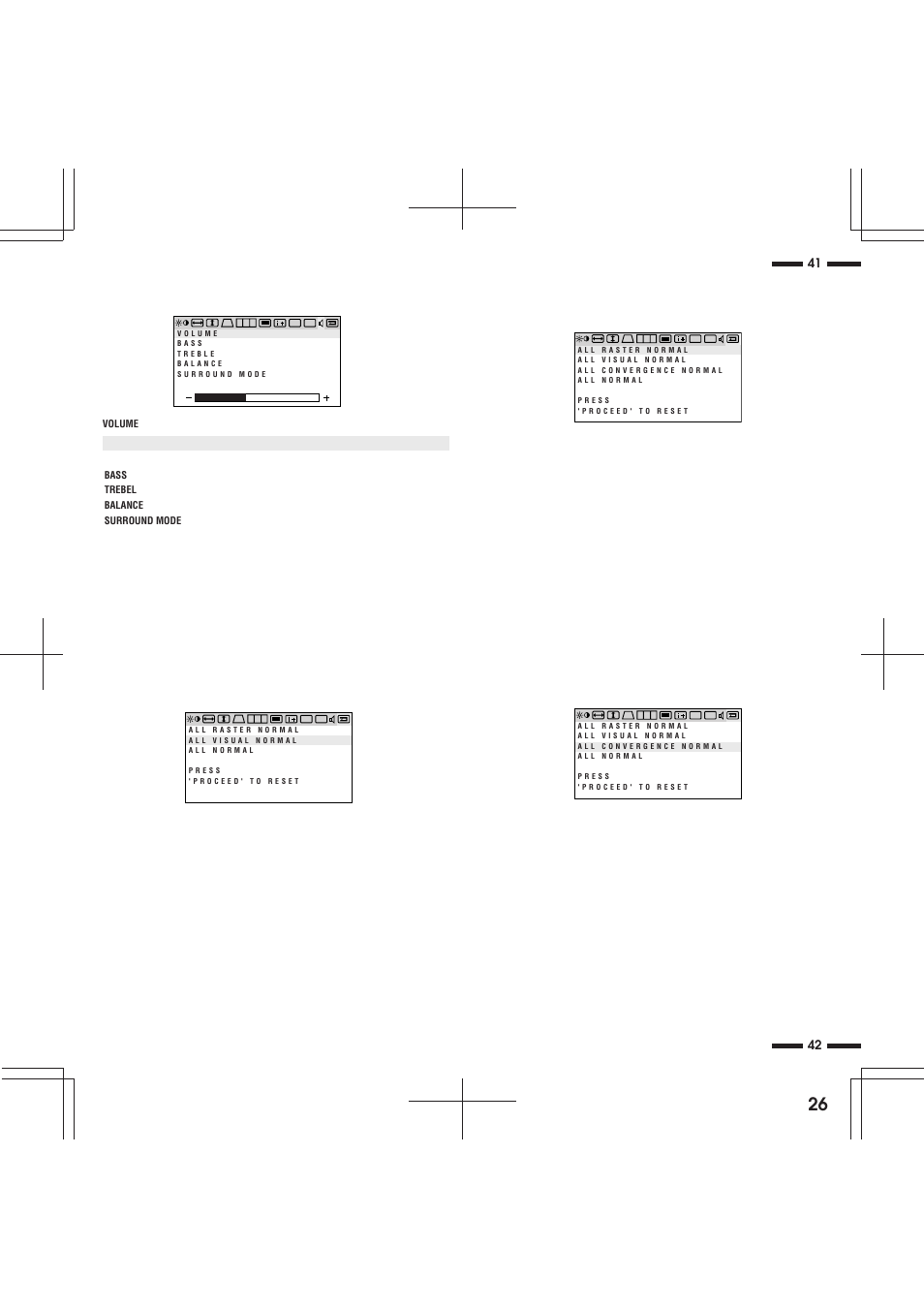 Reset control, Volume control | NEC XP29 Xtra User Manual | Page 26 / 40