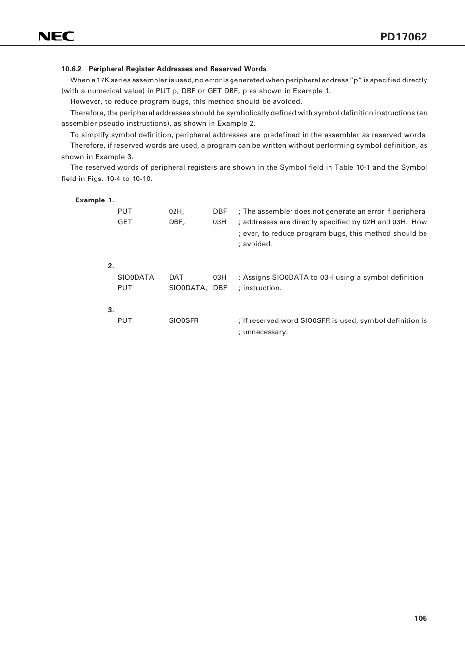 NEC PD17062 User Manual | Page 105 / 296