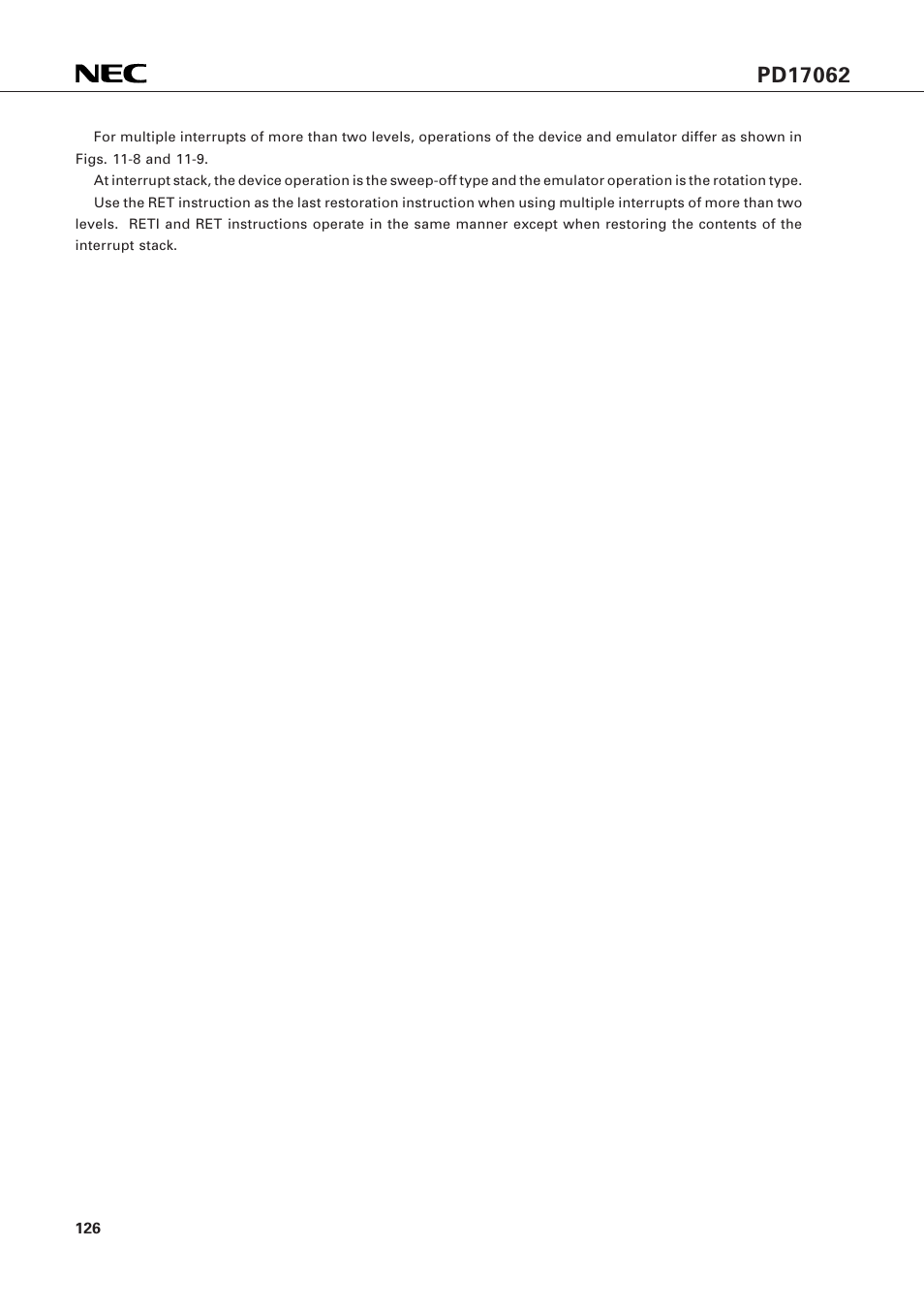 NEC PD17062 User Manual | Page 126 / 296