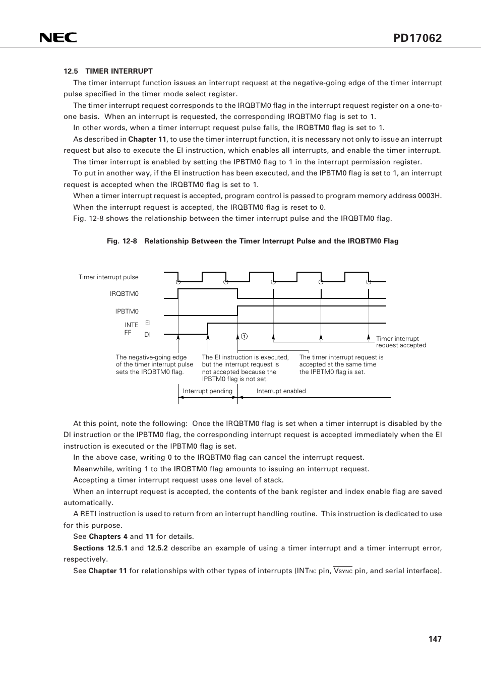 5 timer interrupt | NEC PD17062 User Manual | Page 147 / 296