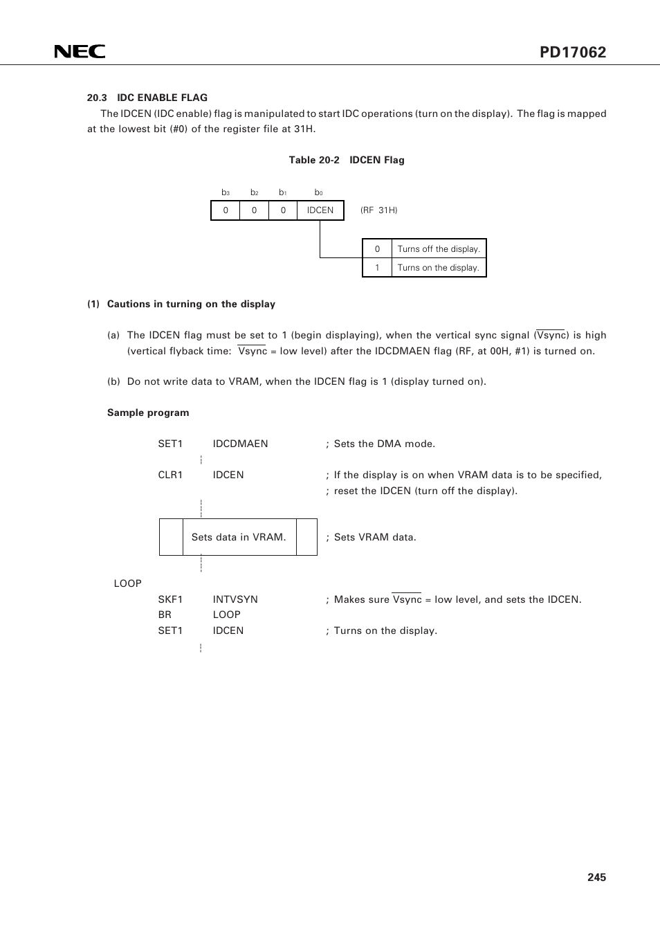 3 idc enable flag | NEC PD17062 User Manual | Page 245 / 296