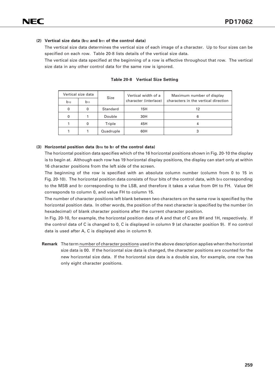 NEC PD17062 User Manual | Page 259 / 296