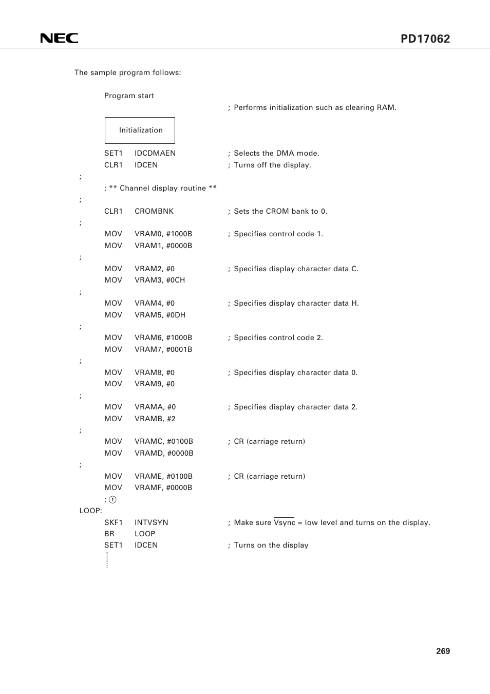 NEC PD17062 User Manual | Page 269 / 296