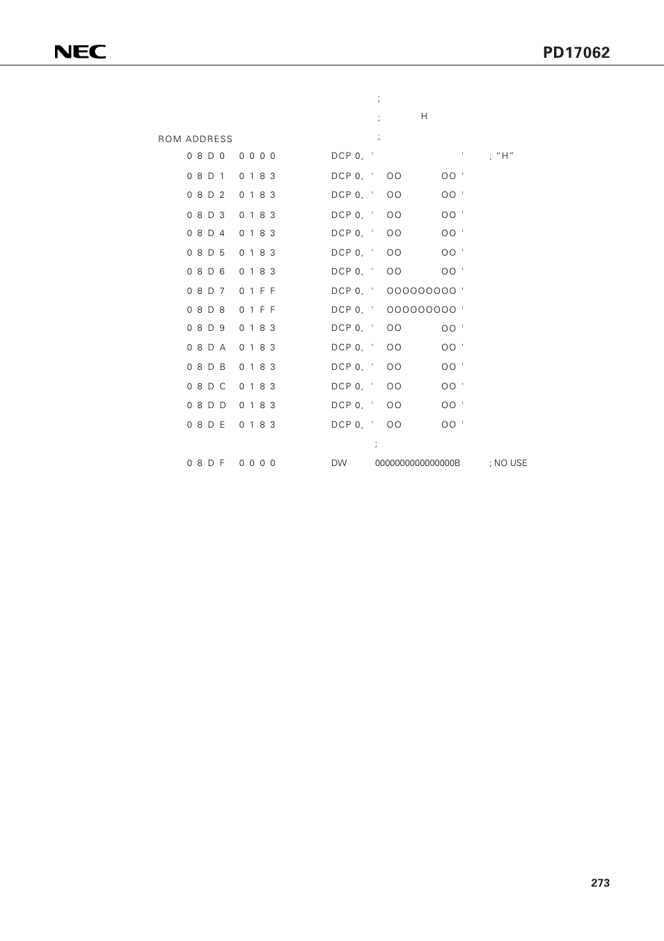 NEC PD17062 User Manual | Page 273 / 296