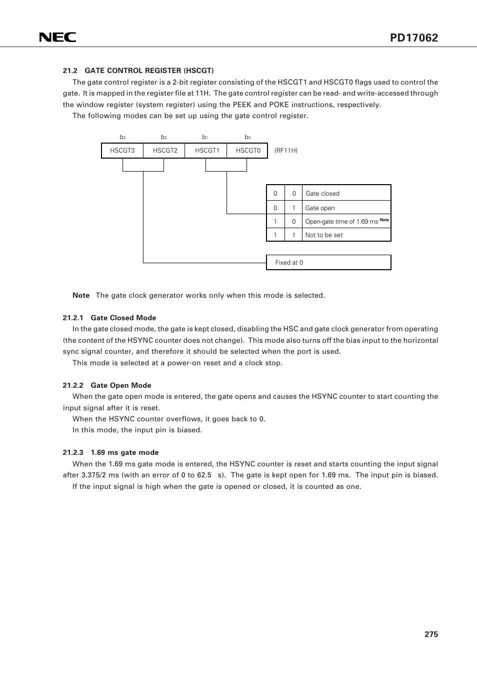 2 gate control register (hscgt) | NEC PD17062 User Manual | Page 275 / 296
