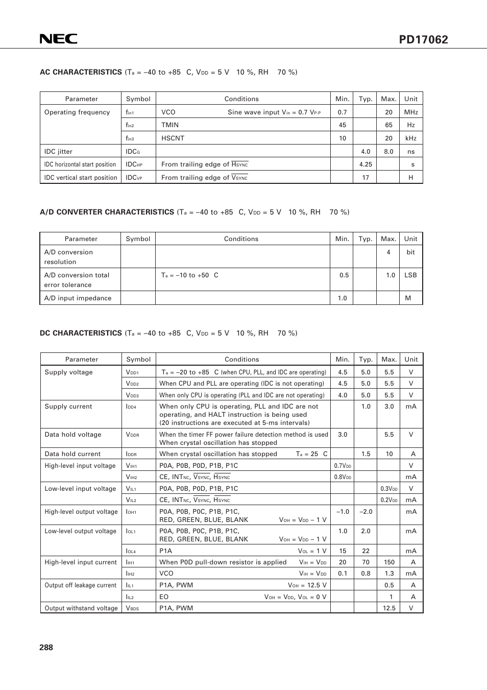 NEC PD17062 User Manual | Page 288 / 296