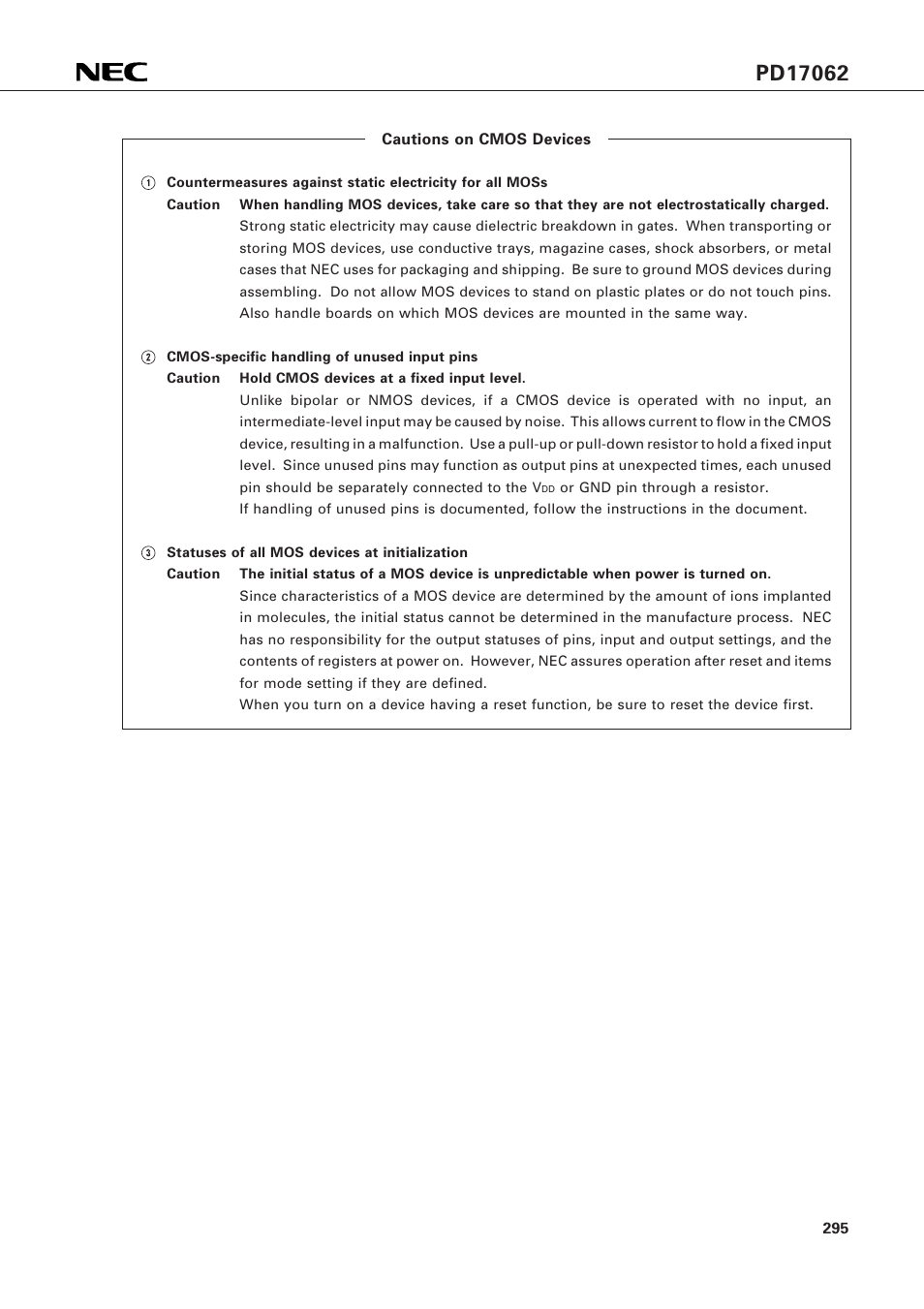 NEC PD17062 User Manual | Page 295 / 296