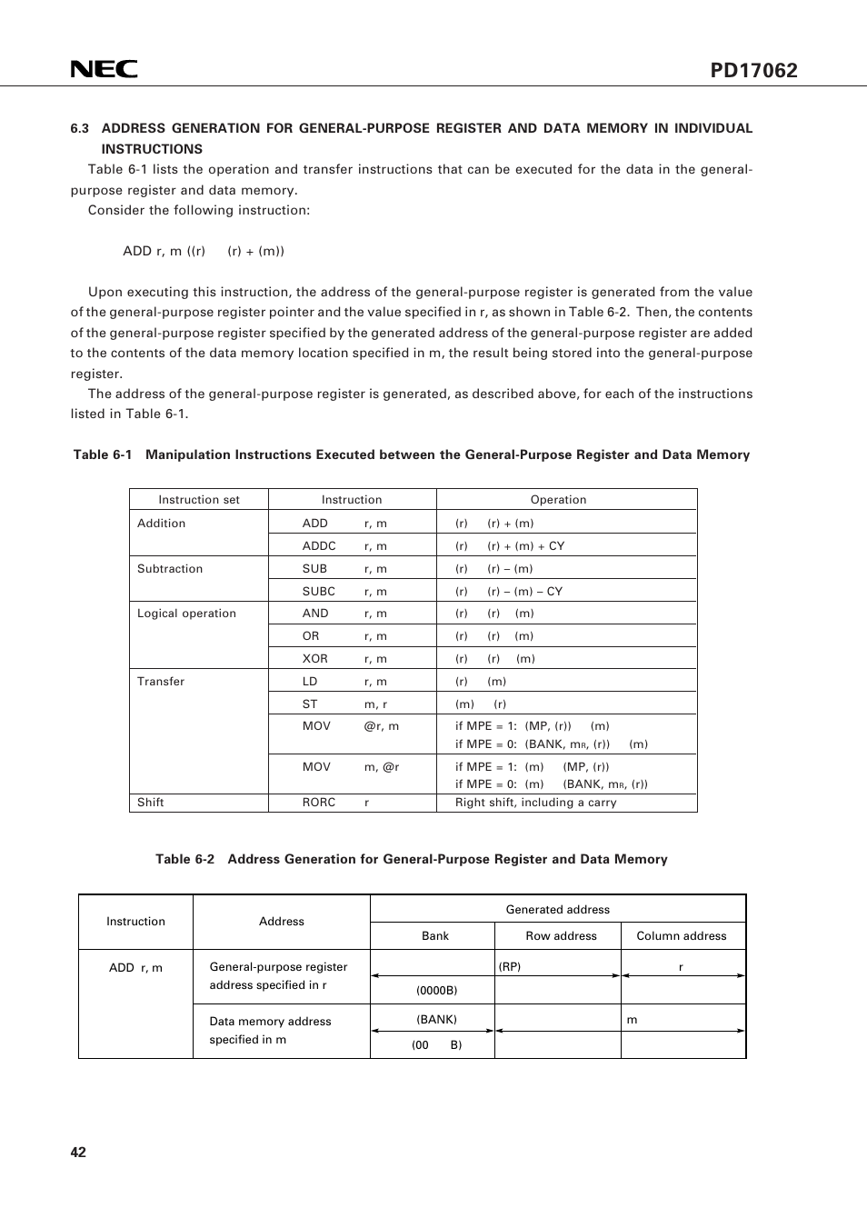 NEC PD17062 User Manual | Page 42 / 296