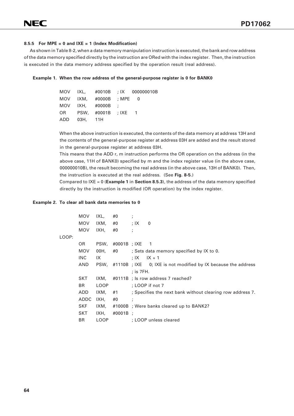 NEC PD17062 User Manual | Page 64 / 296