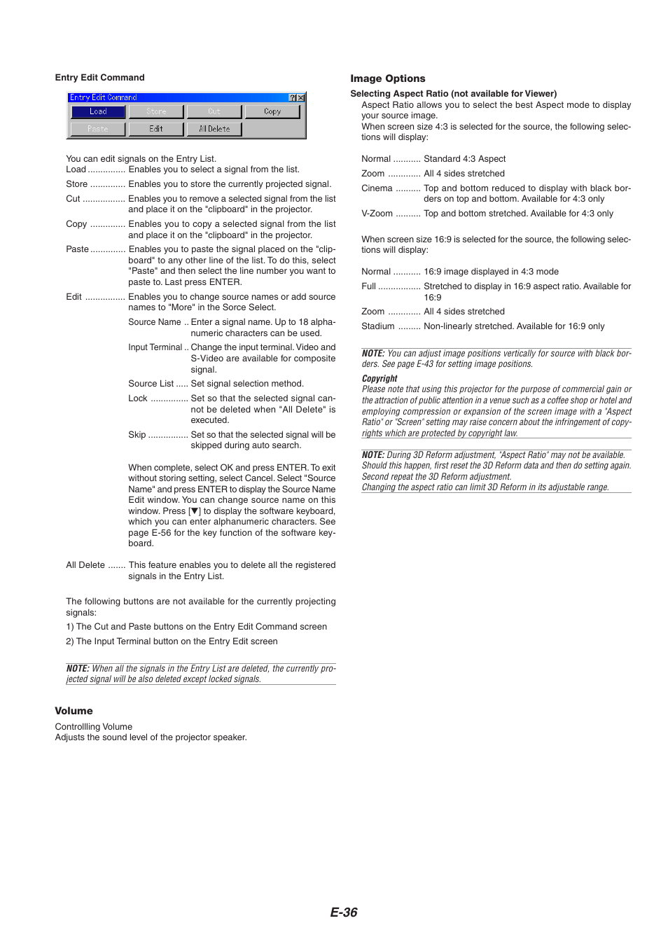 E-36 | NEC HT1000 User Manual | Page 40 / 66