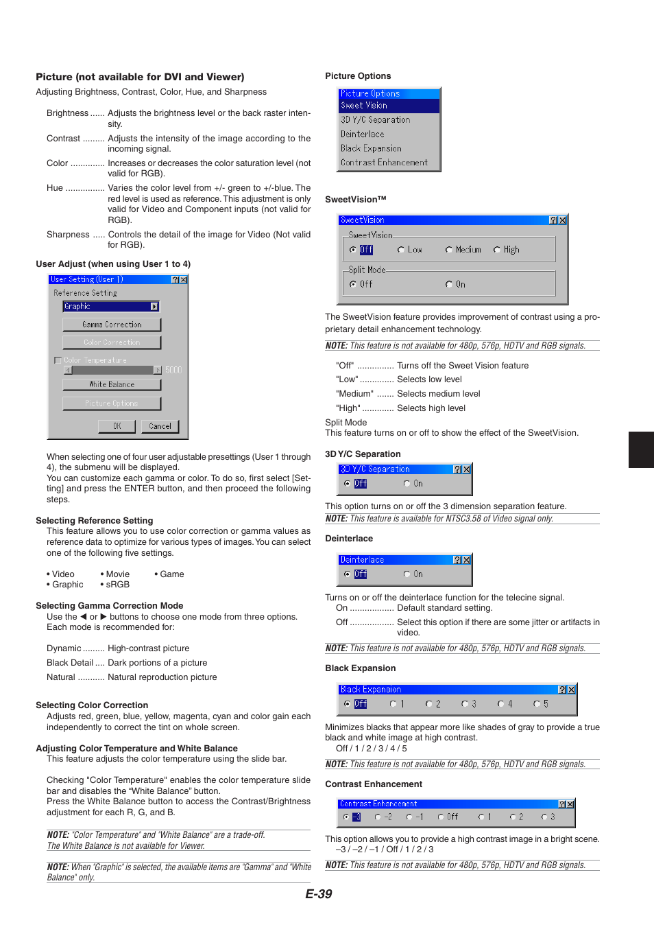 E-39 | NEC HT1000 User Manual | Page 43 / 66