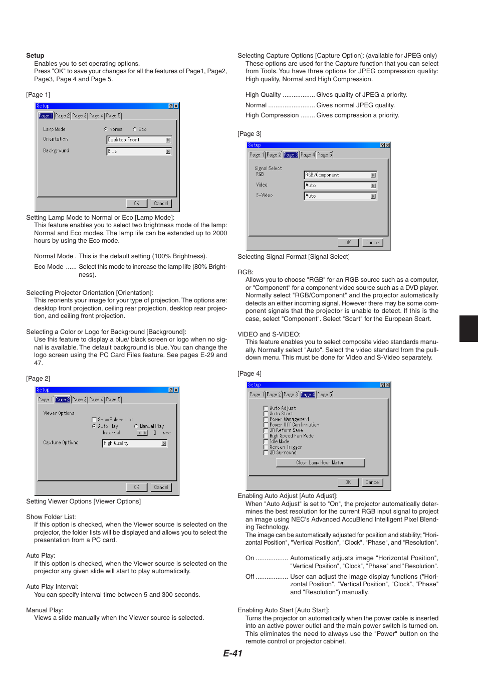 E-41 | NEC HT1000 User Manual | Page 45 / 66