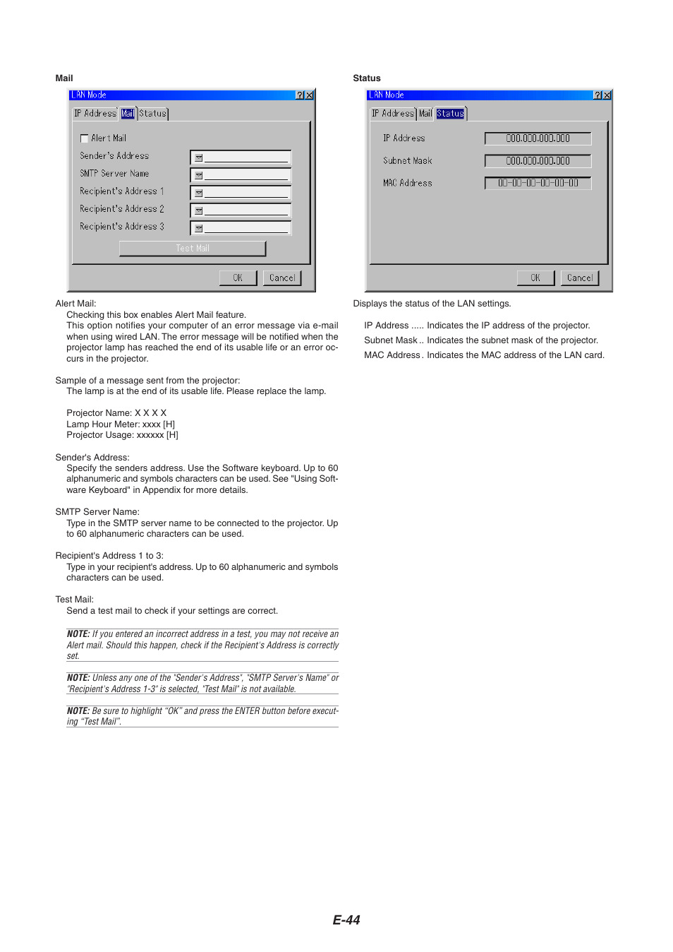 E-44 | NEC HT1000 User Manual | Page 48 / 66