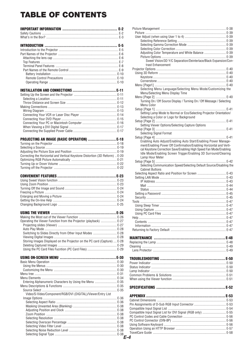 NEC HT1000 User Manual | Page 8 / 66