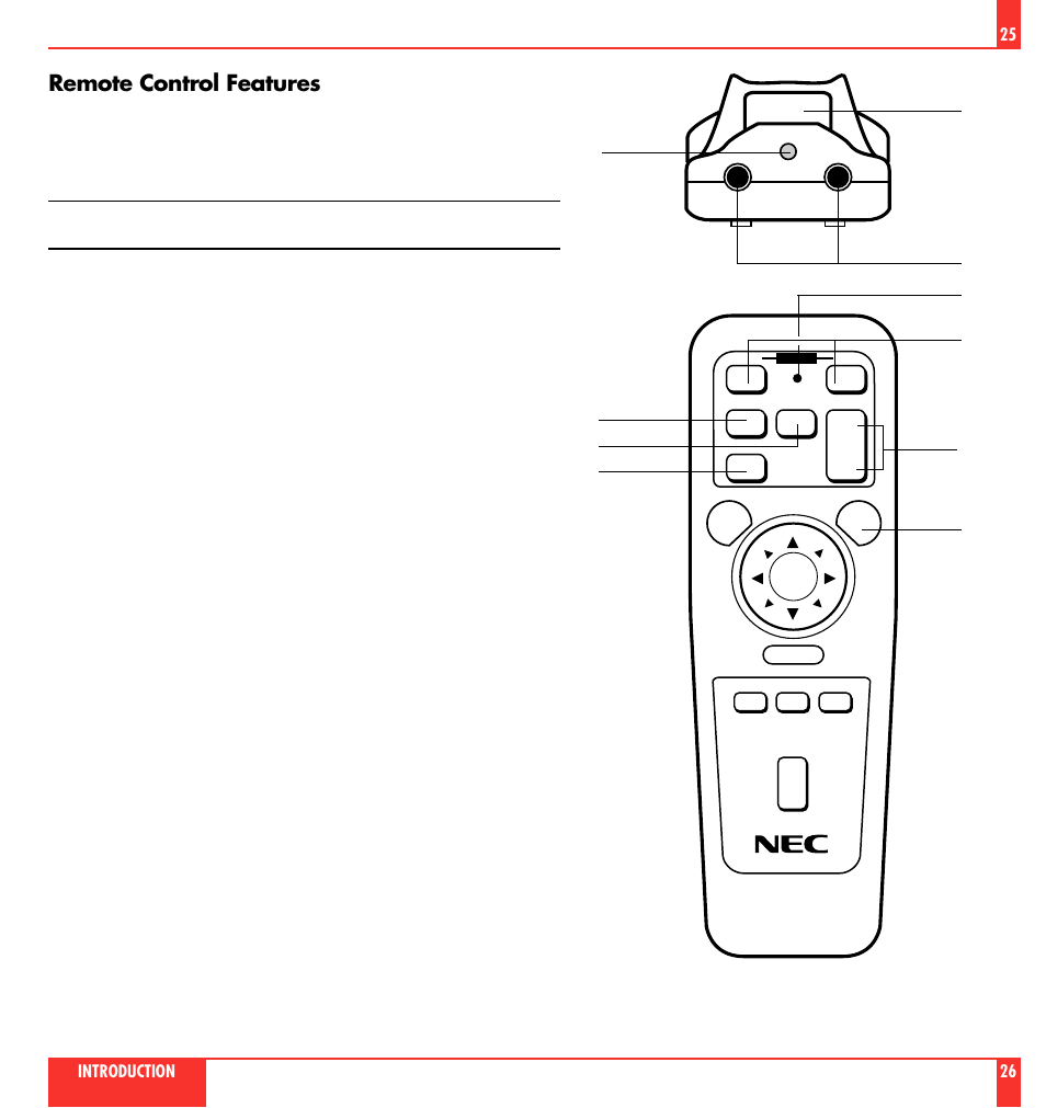 Remote control features | NEC MultiSync LT 80 User Manual | Page 14 / 45