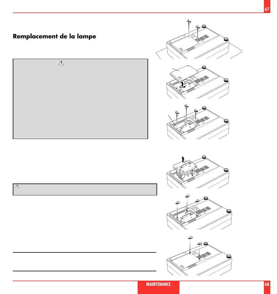 Remplacement de la lampe | NEC MultiSync LT 80 User Manual | Page 35 / 45