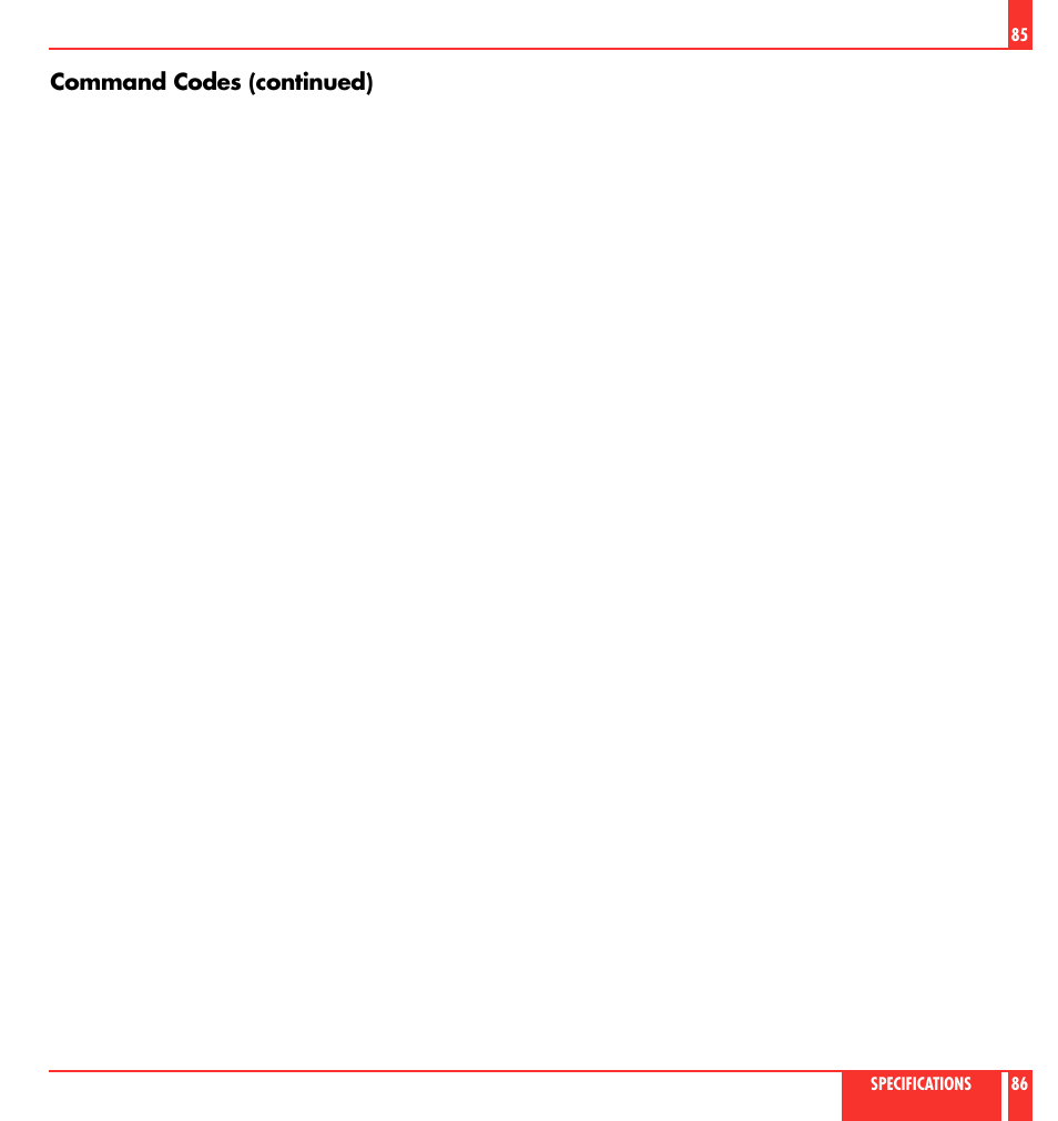 Command codes (continued) | NEC MultiSync LT 80 User Manual | Page 44 / 45