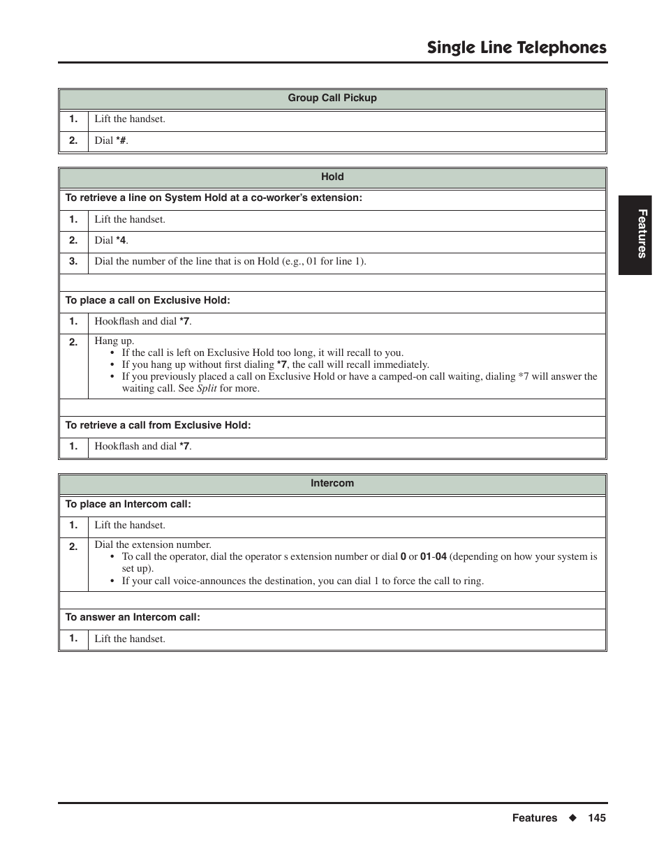 Single line telephones | NEC DSX 1093099 User Manual | Page 153 / 190