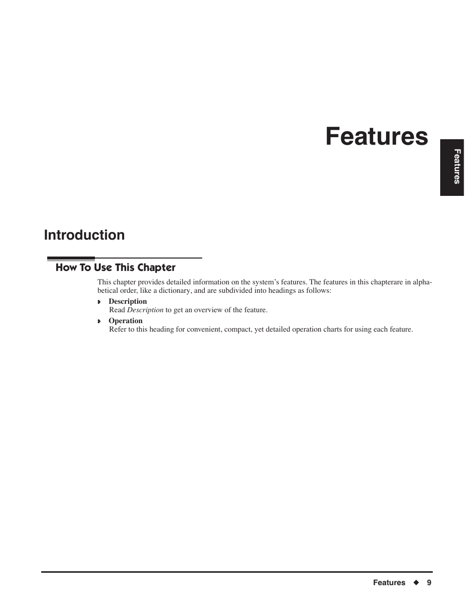Features, Introduction, How to use this chapter | NEC DSX 1093099 User Manual | Page 17 / 190
