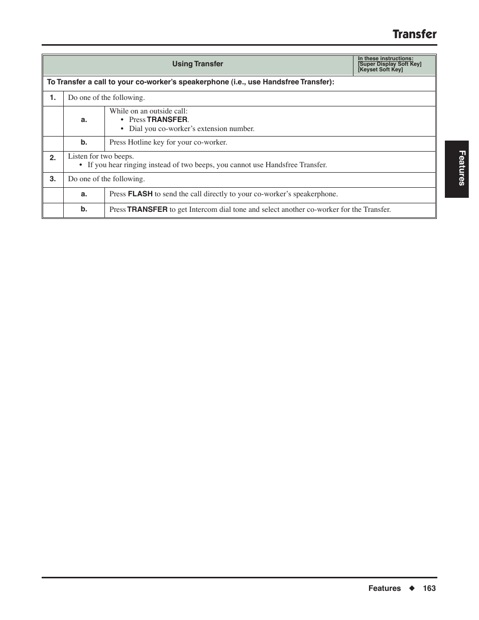 Transfer | NEC DSX 1093099 User Manual | Page 171 / 190