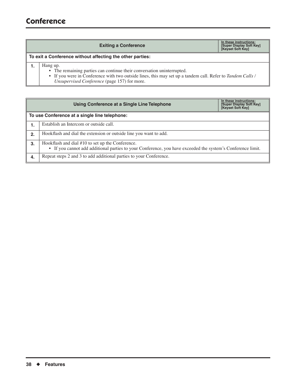 Conference | NEC DSX 1093099 User Manual | Page 46 / 190