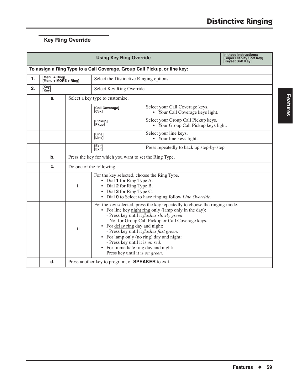 Distinctive ringing | NEC DSX 1093099 User Manual | Page 67 / 190