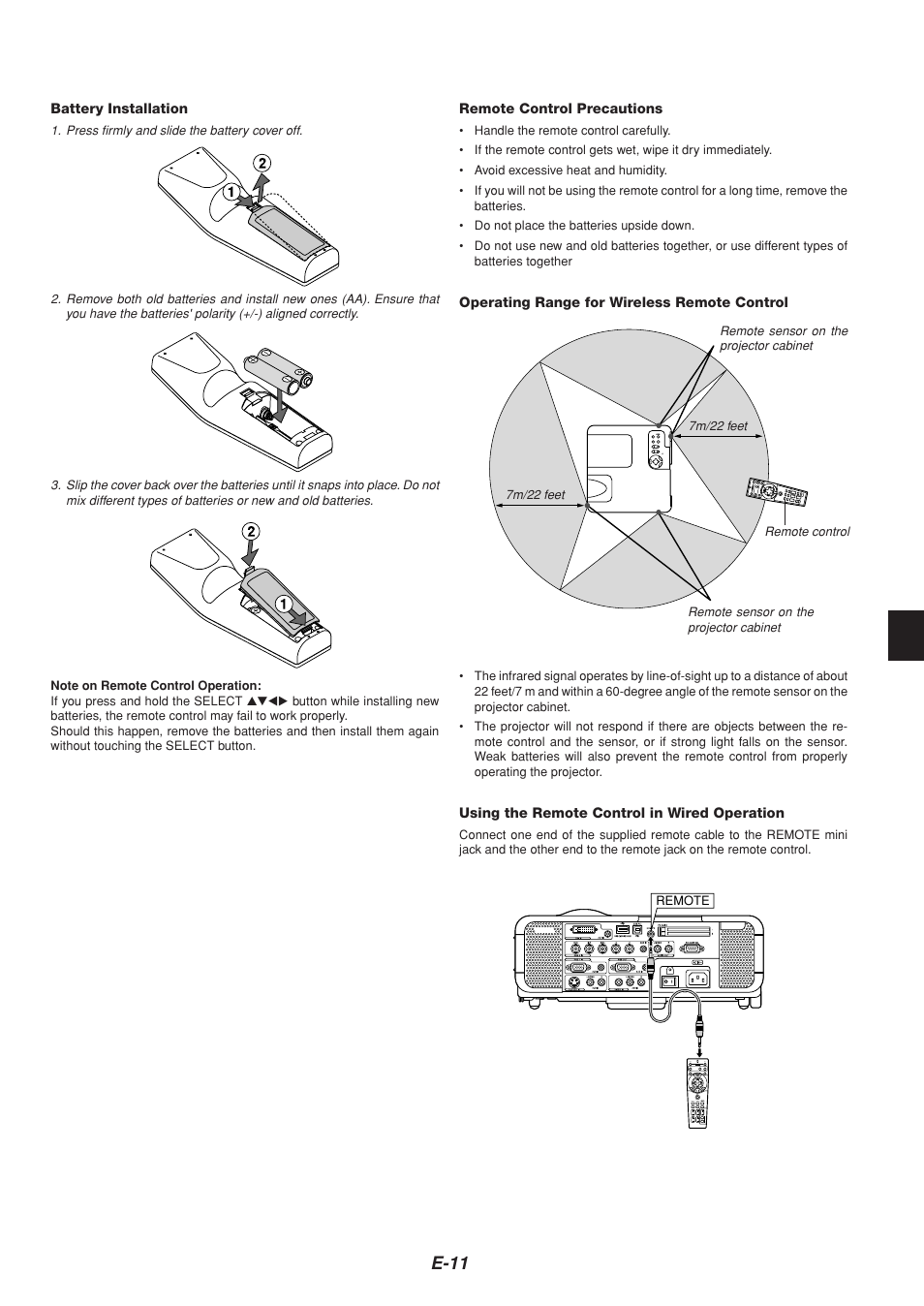 E-11 | NEC MT1065  EN User Manual | Page 11 / 65