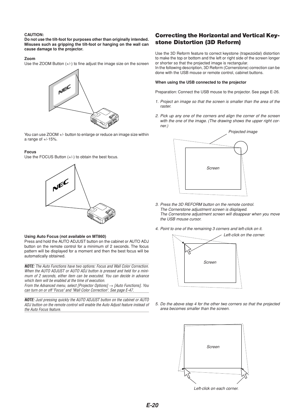 E-20 | NEC MT1065  EN User Manual | Page 20 / 65