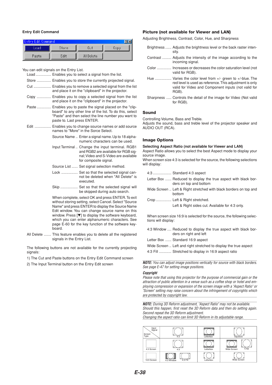 E-38 | NEC MT1065  EN User Manual | Page 38 / 65