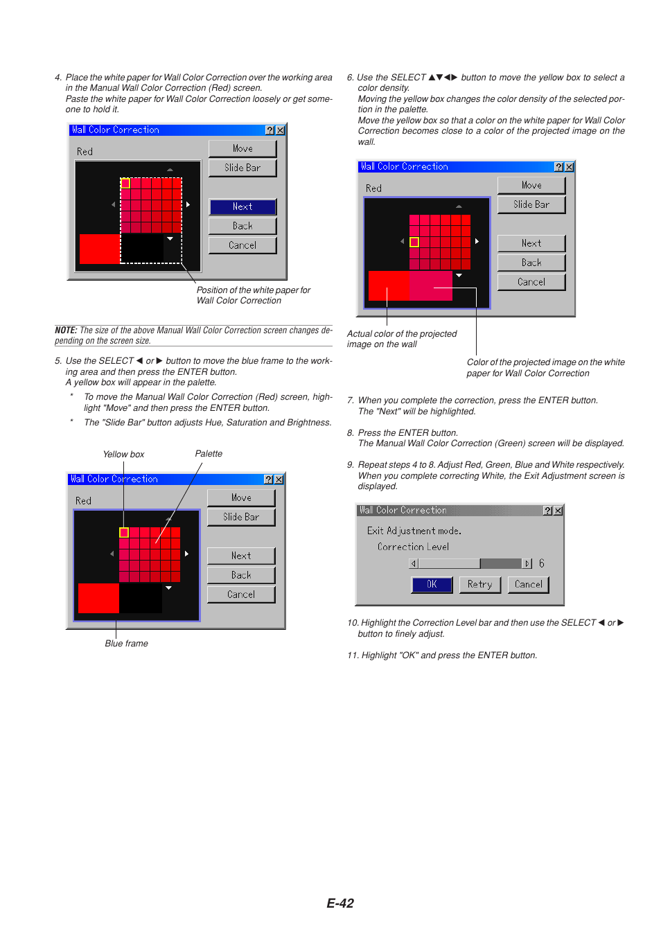 E-42 | NEC MT1065  EN User Manual | Page 42 / 65