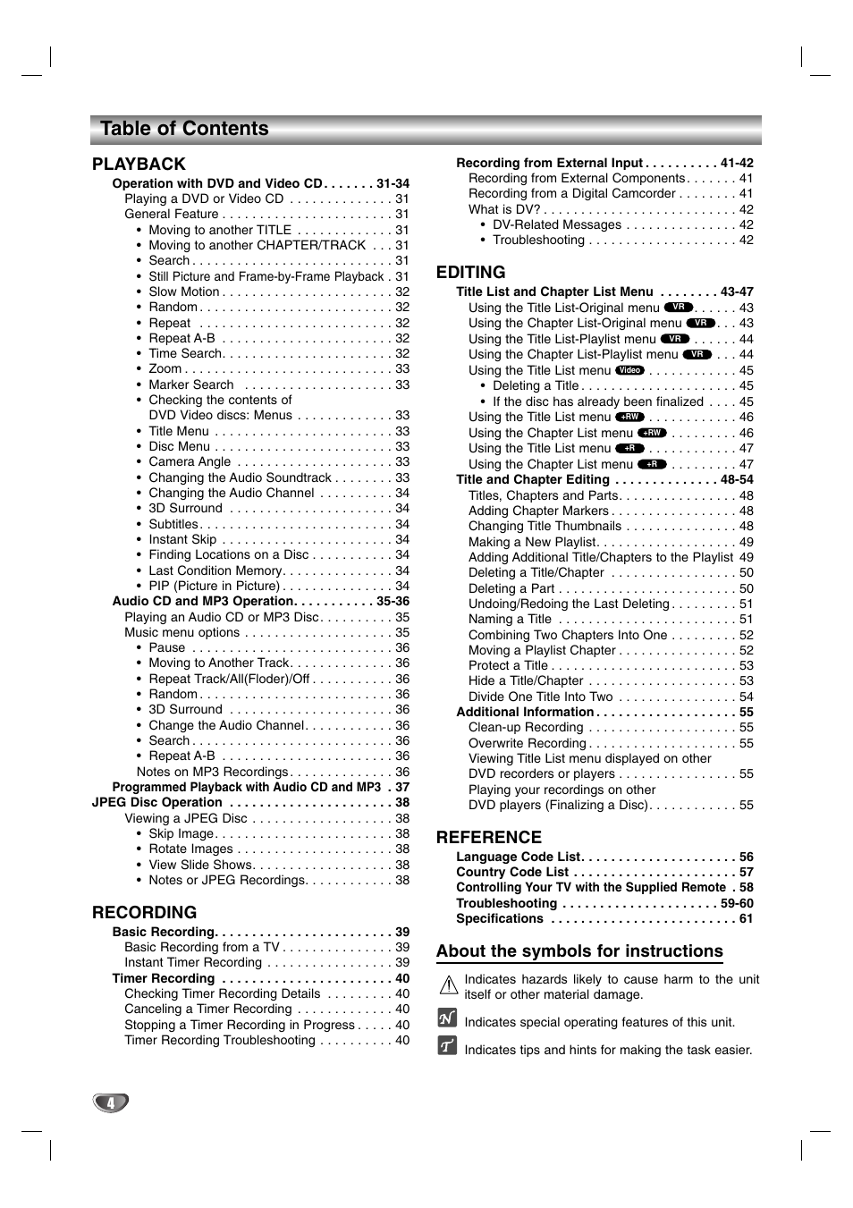 NEC NDR50 User Manual | Page 4 / 62