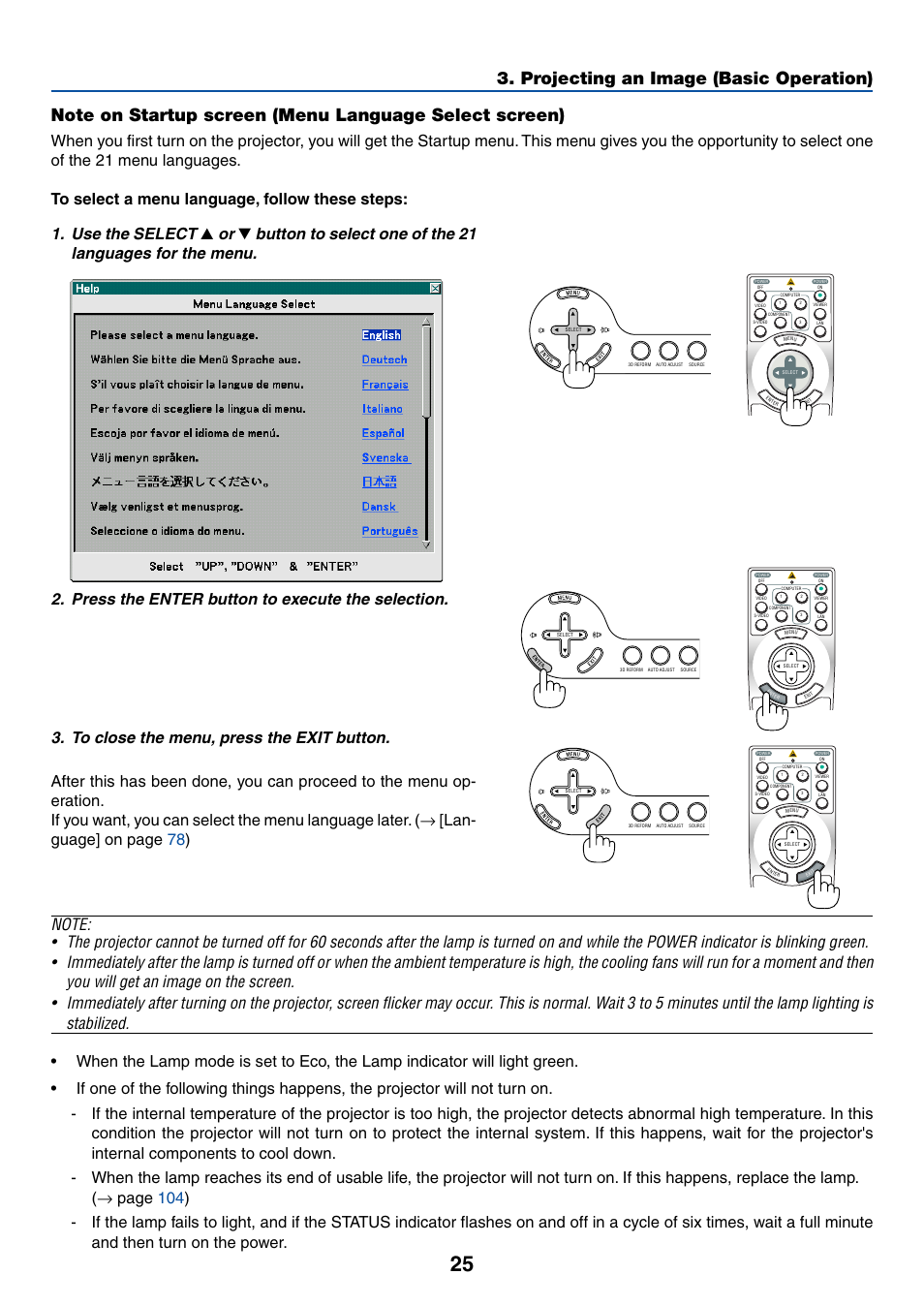 Use the select | NEC LT380 User Manual | Page 35 / 133