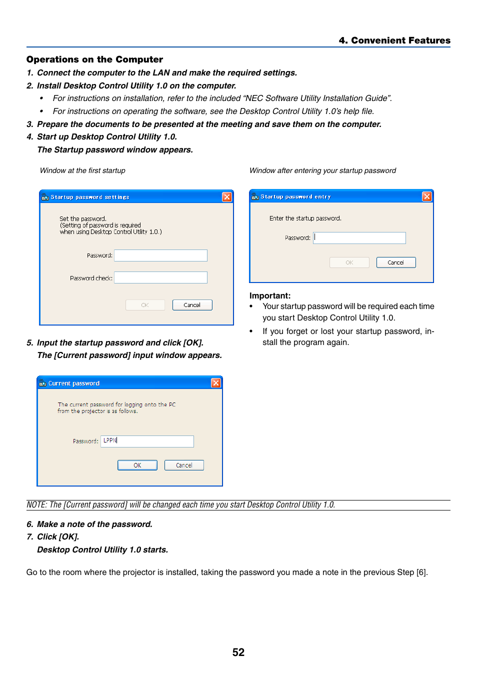 Operations on the computer | NEC LT380 User Manual | Page 62 / 133