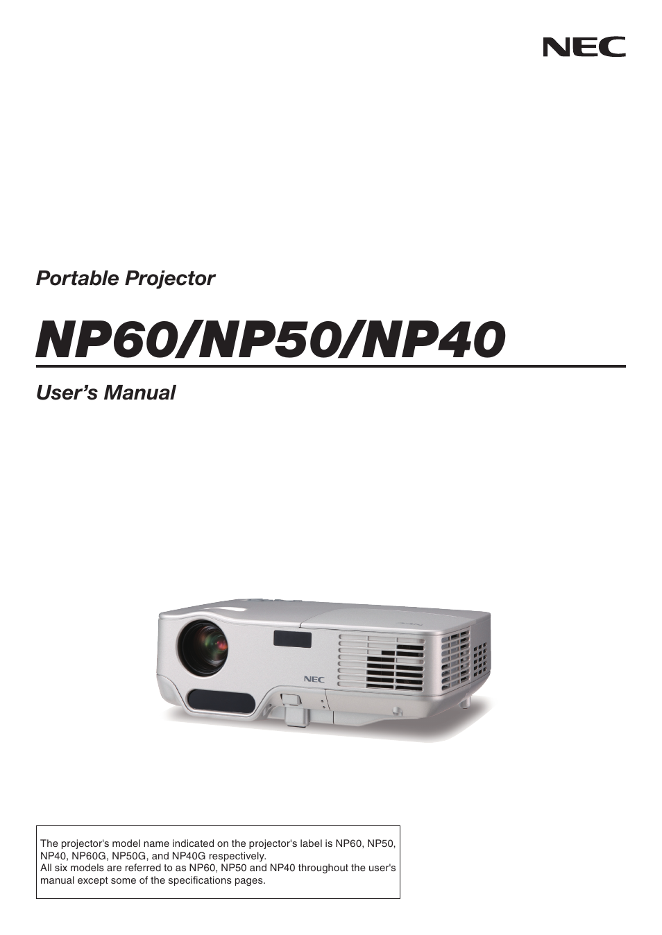 NEC NP40 User Manual | 74 pages