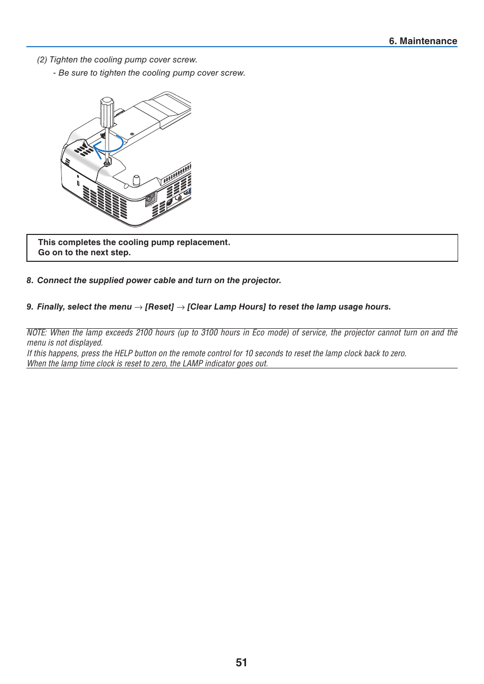 Maintenance | NEC NP40 User Manual | Page 59 / 74