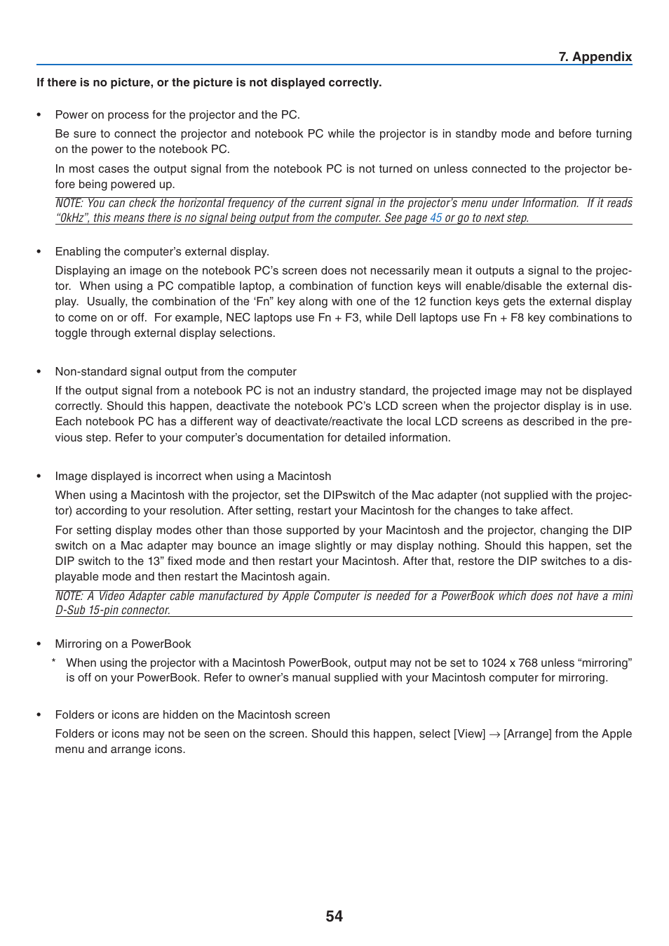 NEC NP40 User Manual | Page 62 / 74