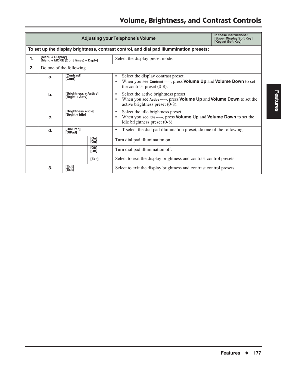 Volume, brightness, and contrast controls | NEC P/N 1093099 User Manual | Page 185 / 190