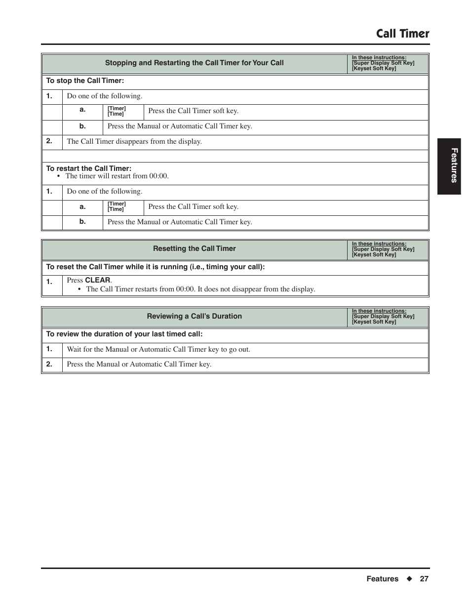 Call timer | NEC P/N 1093099 User Manual | Page 35 / 190