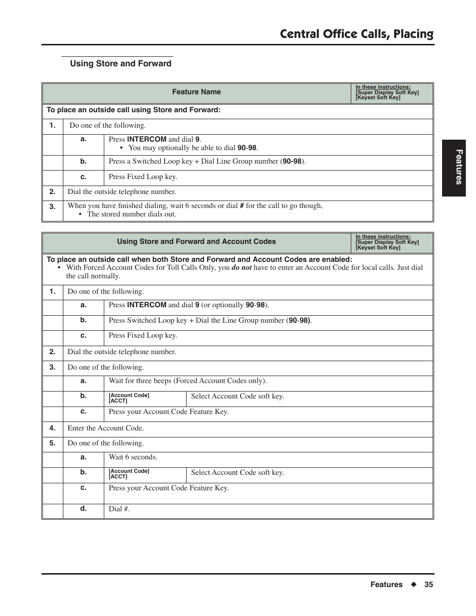 Central office calls, placing | NEC P/N 1093099 User Manual | Page 43 / 190
