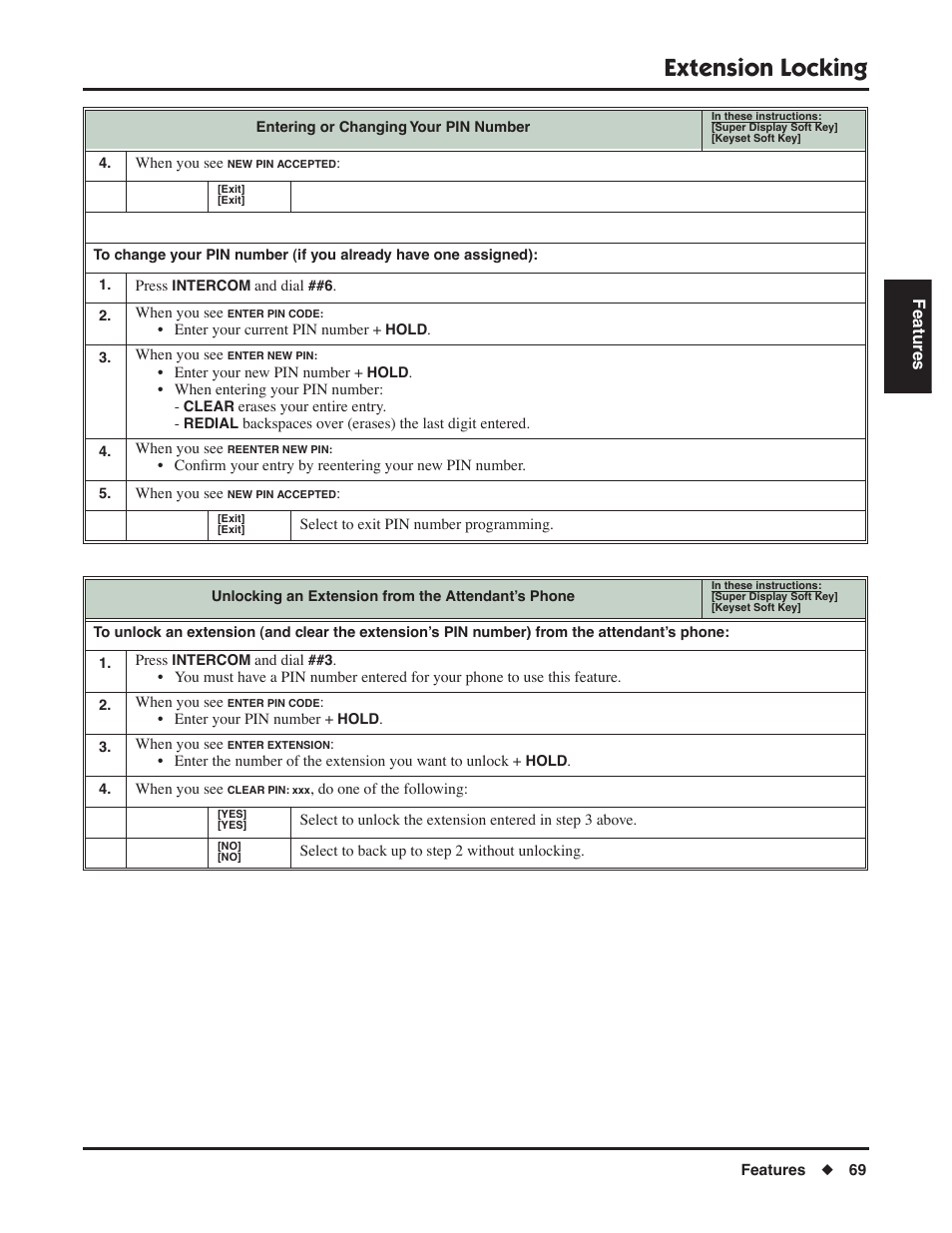 Extension locking | NEC P/N 1093099 User Manual | Page 77 / 190