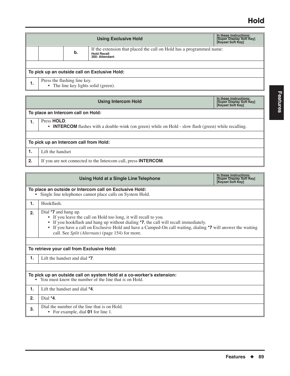 Hold | NEC P/N 1093099 User Manual | Page 97 / 190