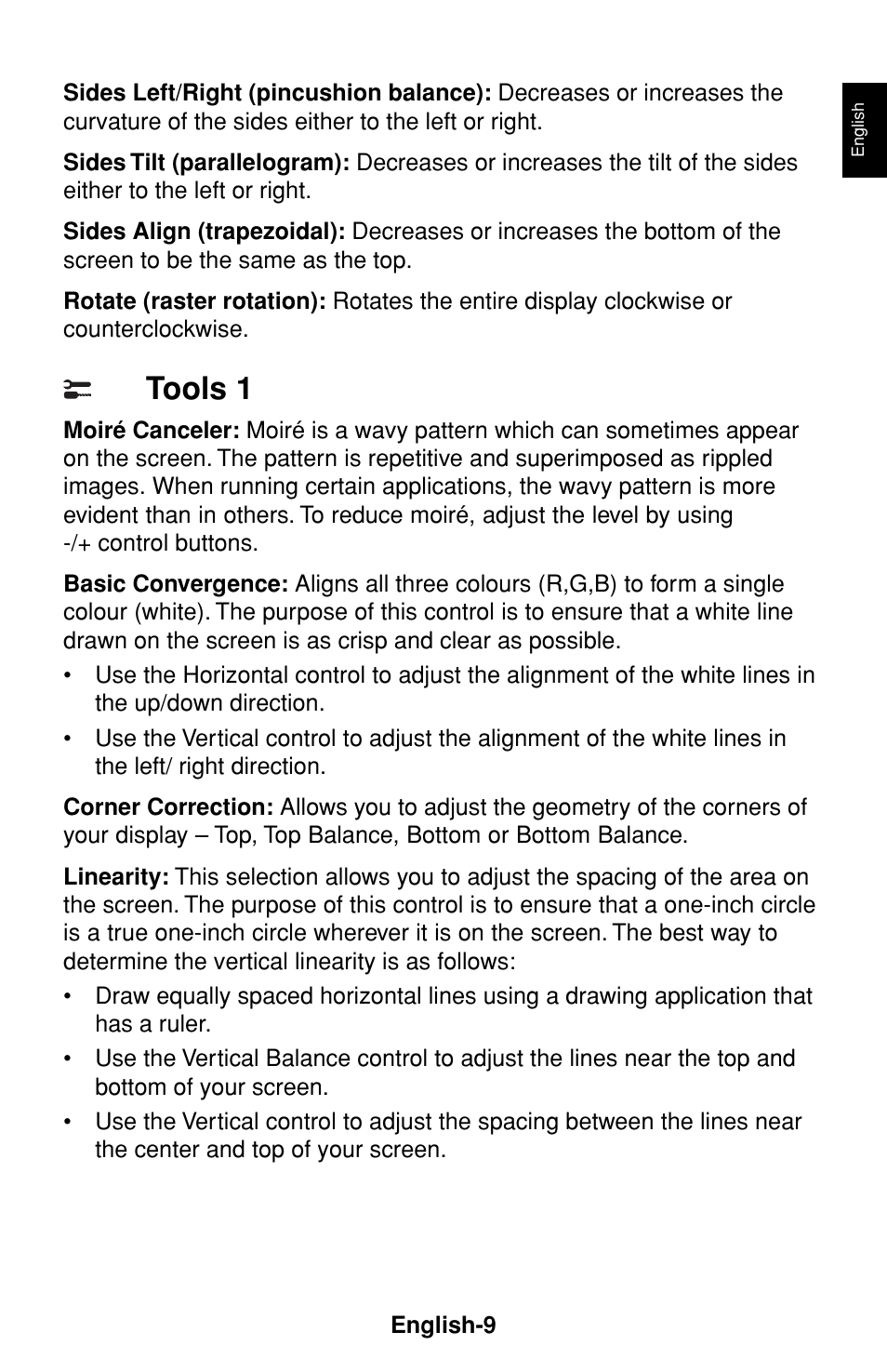 Tools 1 | NEC FP1375X User Manual | Page 10 / 23