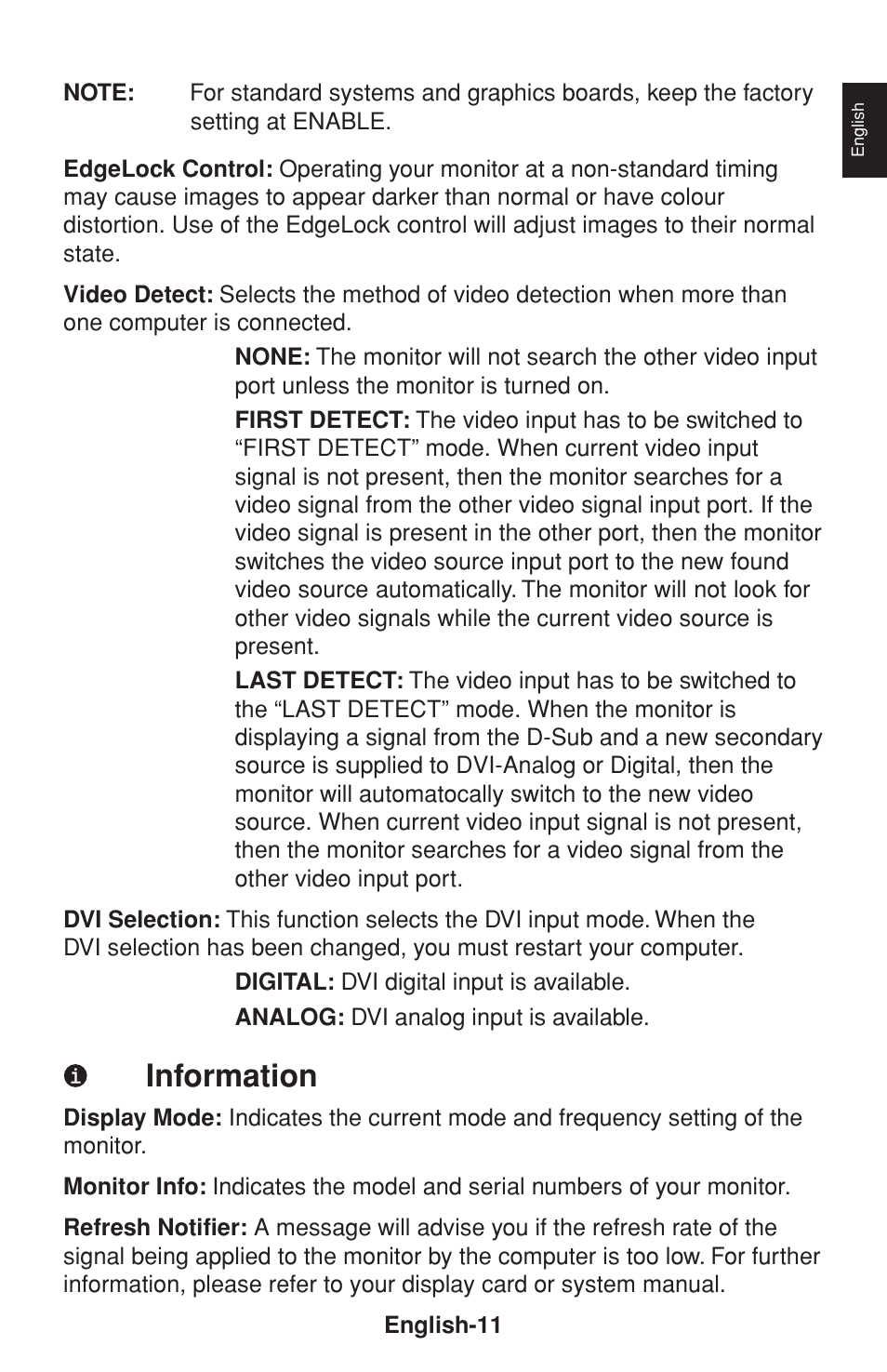 Information | NEC FP1375X User Manual | Page 12 / 23