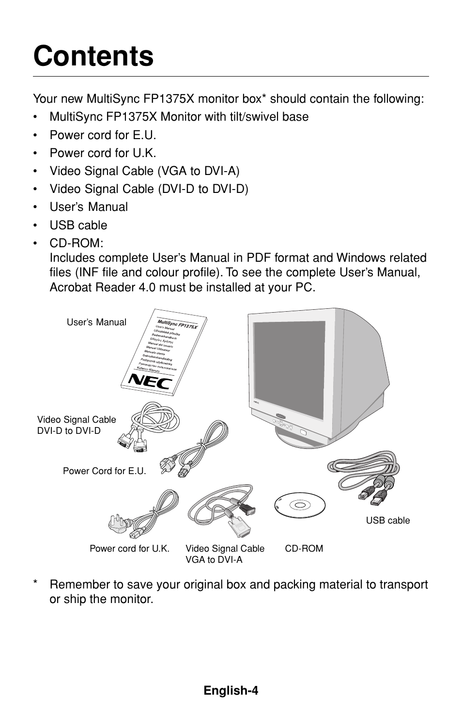 NEC FP1375X User Manual | Page 5 / 23