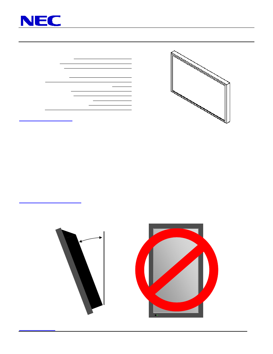 NEC MultiSync LCD6520L-BK-AV User Manual | 10 pages