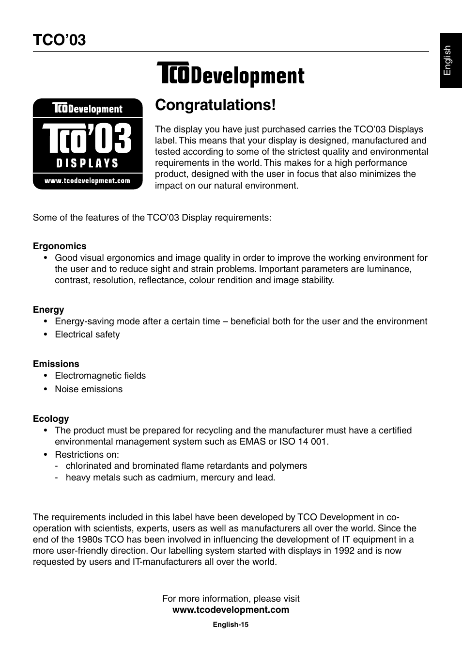 Tco’03 | NEC LCD1770GX User Manual | Page 17 / 18