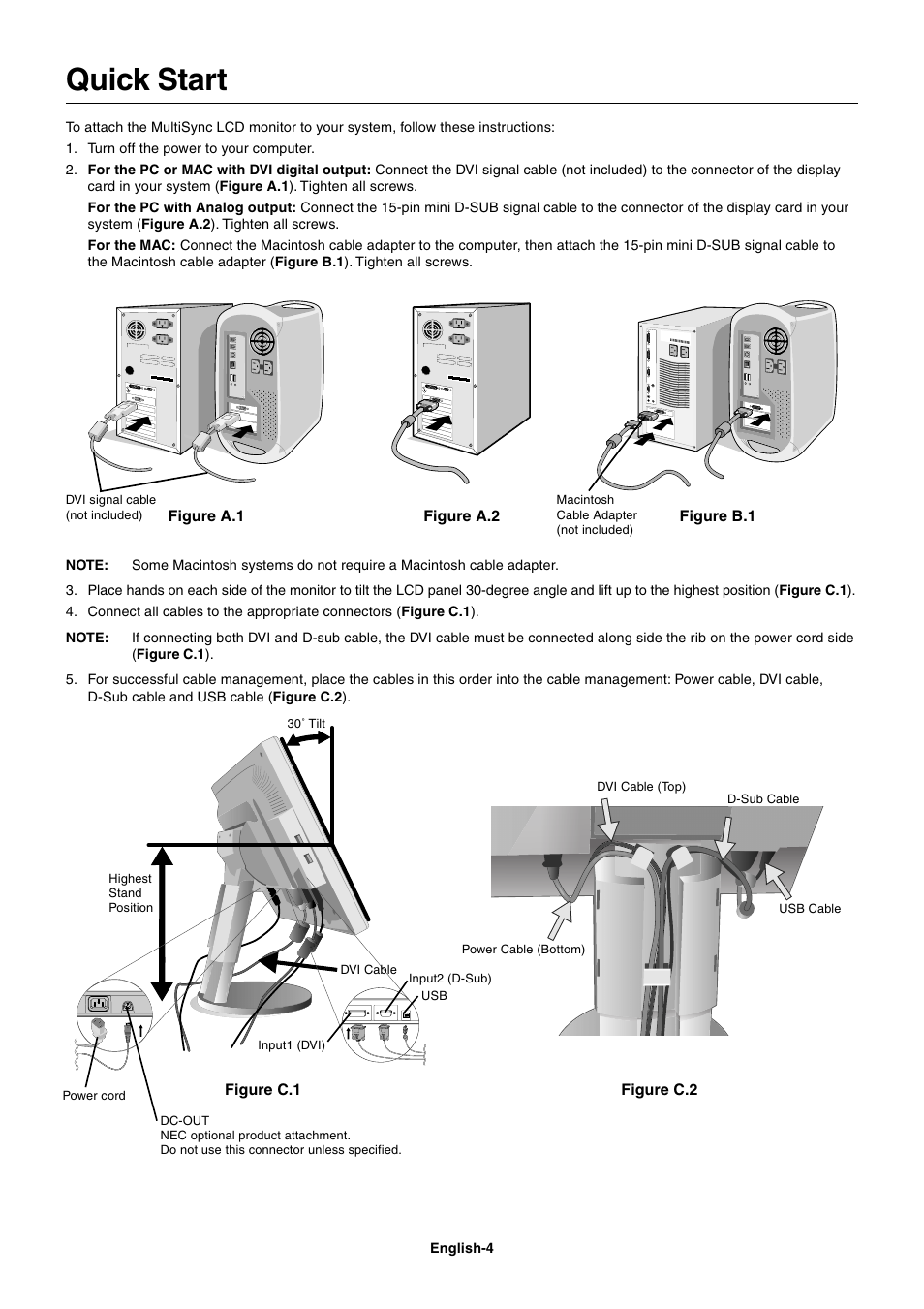 Quick start | NEC LCD1770GX User Manual | Page 6 / 18